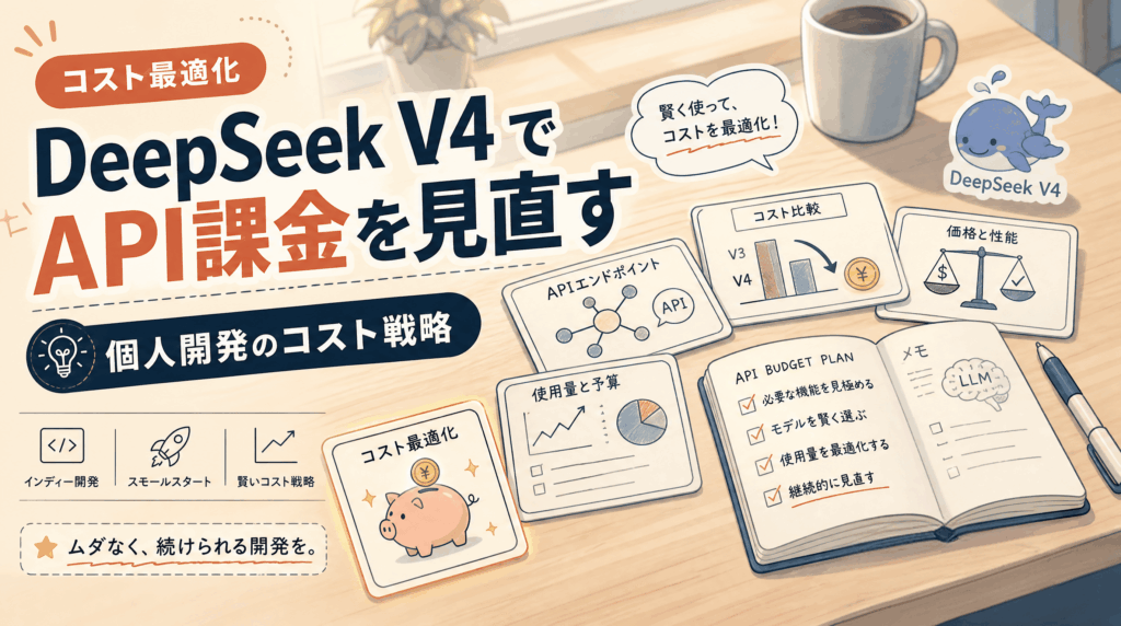 DeepSeek V4 で API課金を見直す ― 個人開発のコスト戦略