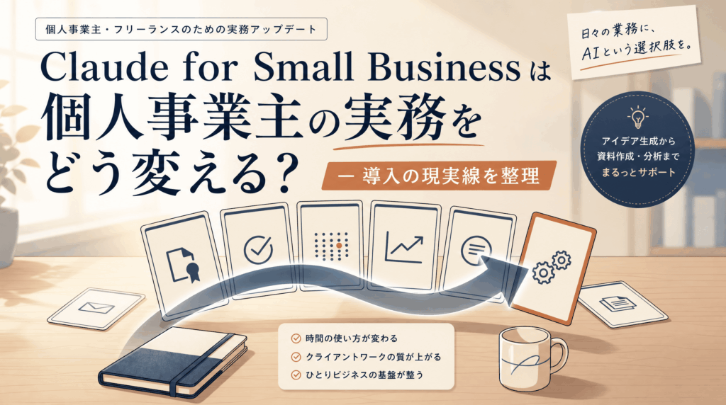 Claude for Small Business は個人事業主の実務をどう変える？ ― 導入の現実線を整理