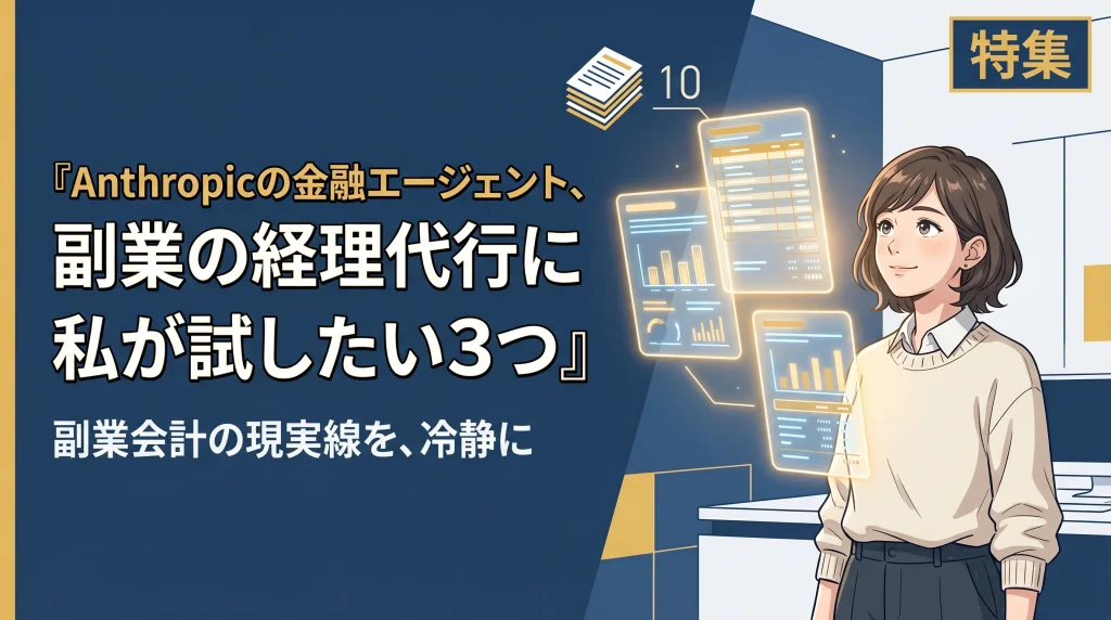 Anthropicの金融エージェント、副業の経理代行に私が試したい3つ