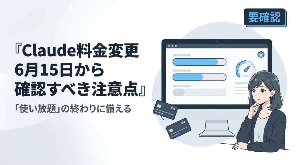 Claude料金変更は6月15日から：使い放題終了前に確認すべき注意点