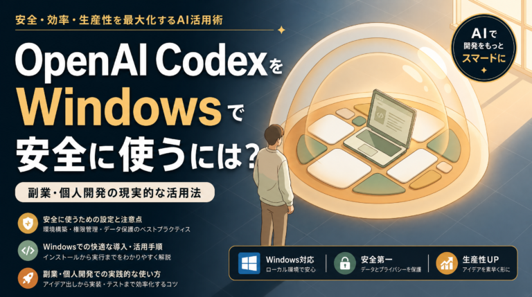 OpenAI CodexをWindowsで安全に使うには？副業や個人開発での現実的な活用法