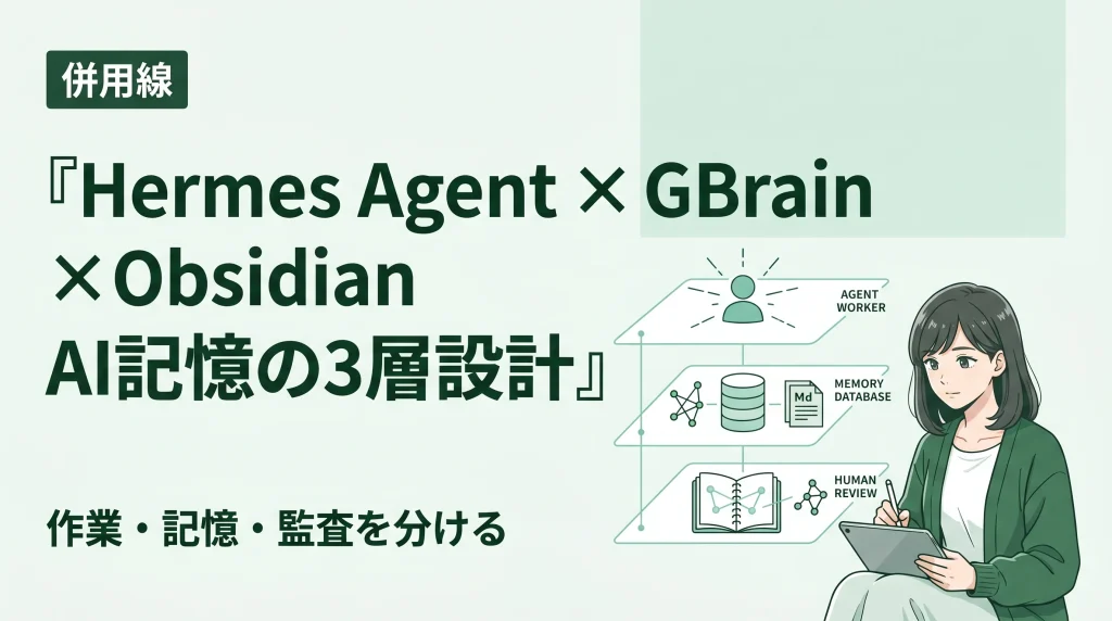 Hermes Agent×GBrain×Obsidian：AI記憶の3層併用設計