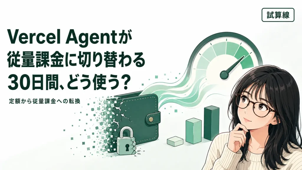Vercel Agentが従量課金に――30日間の移行猶予、どう使いますか？
